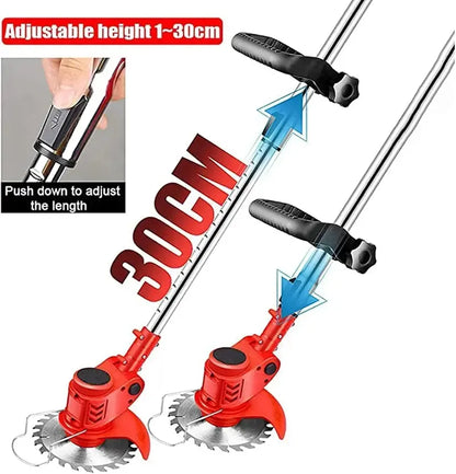 Cordless Electric Weed Trimmer  3-Blade Stringless Grass Cutter for Precision Edging