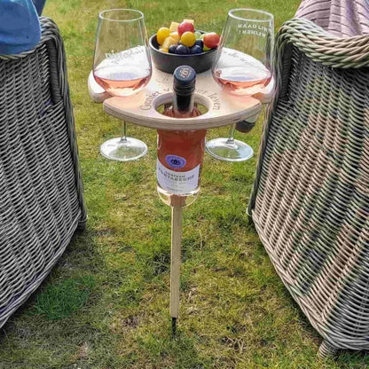 Foldable Outdoor Drink Holder  Compact Beverage Stand for Patios & Picnics