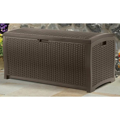 Suncast Resin 99-Gallon Deck Box  Mocha Brown  DBW9200
