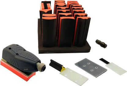 21-Piece Pneumatic Line Profile Sander Kit  Includes 14 Shaped Blocks and Hardshell Carrying Case (2-3/8″ x 4-7/8″)
