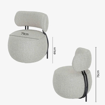 Fauteuil rond en laine boucl e
