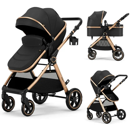 Convertible 2-in-1 Baby Stroller & Bassinet  Full-Size Pushchair for Newborns to 3-Year-Olds