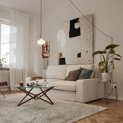 Oval Dim-to-Warm Plug-In Pendant in Brass