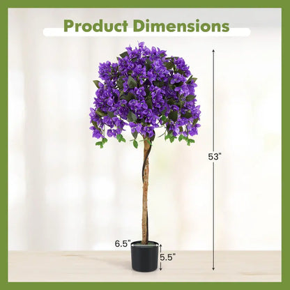 53-Inch Lifelike Bougainvillea Artificial Tree  576 Vibrant Silk Flowers with Natural Branch Structure