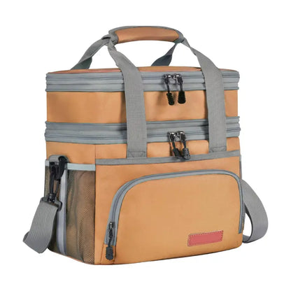 16L Insulated Lunch Tote with Segregated Compartments and Adjustable Shoulder Strap