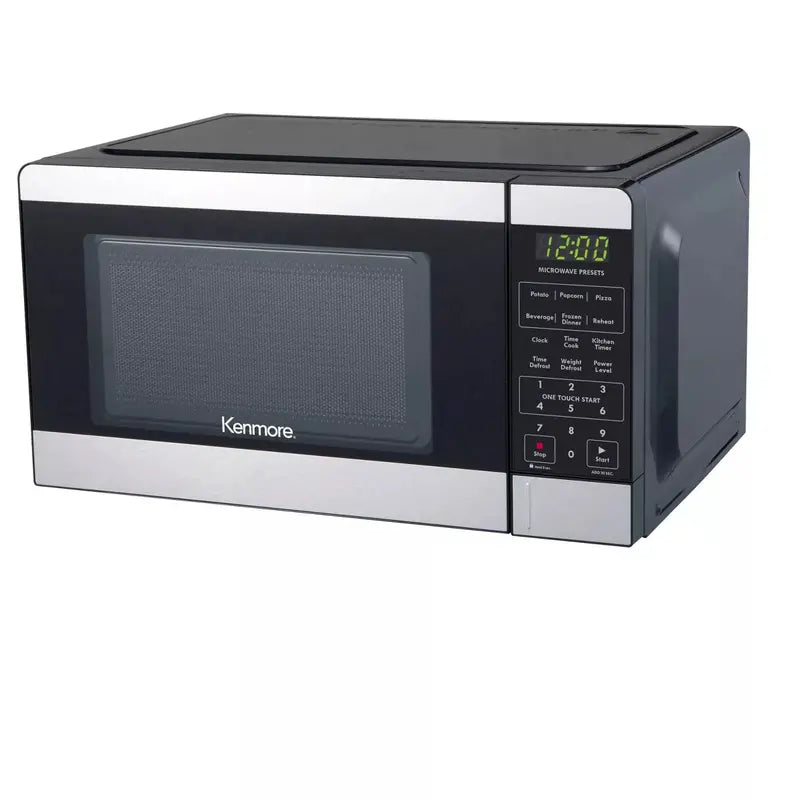 Kenmore 0.7 Cu. Ft. Countertop Microwave  Stainless Steel Finish, 700W Output, Digital Controls, 10 Power Levels