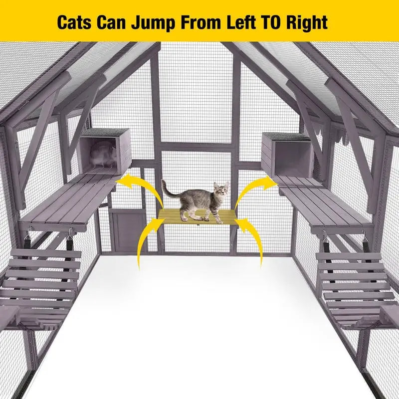 aivituvin Large Outdoor Cat Enclosure  Secure, Spacious Run for Indoor-Outdoor Feline Safety
