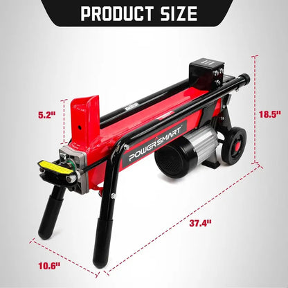7-Ton Electric Log Splitter by PowerSmart  3500 RPM Motor, 15-Amp Horizontal Design with Heavy-Duty Steel Wedge for Firewood and Kindling