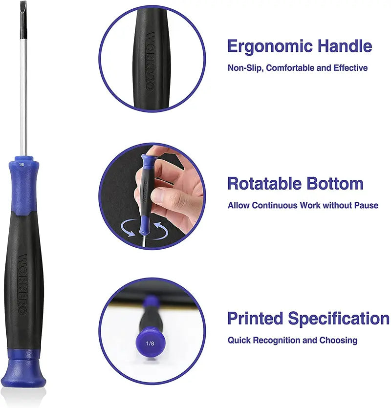 WORKPRO 10-Piece Precision Screwdriver Kit  Compact Repair Set with Protective Pouch