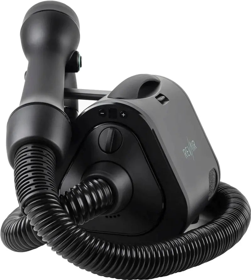 Reverse-Air Hair Dryer with Integrated Hair Clips  Sleek Black Design