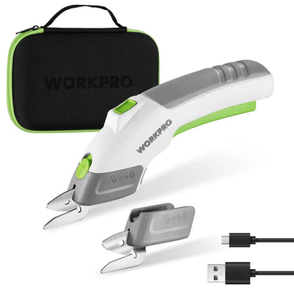 WORKPRO 4V Dual-Blade Cordless Electric Scissors  Rechargeable & Lightweight