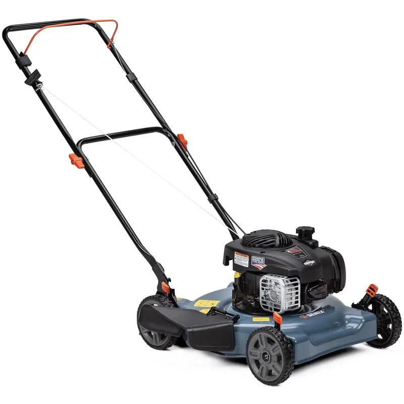 SENIX 20-Inch Gas Lawn Mower, 125 cc 4-Cycle Briggs &amp; Stratton Engine, Push Lawnmower with Side Discharge, 5-Position Height Adjustment, LSPG-L3