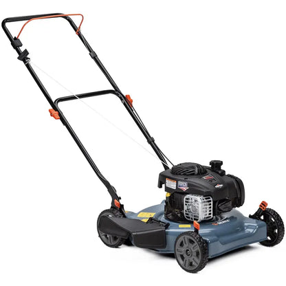 SENIX 20-Inch Gas Lawn Mower, 125 cc 4-Cycle Briggs &amp; Stratton Engine, Push Lawnmower with Side Discharge, 5-Position Height Adjustment, LSPG-L3