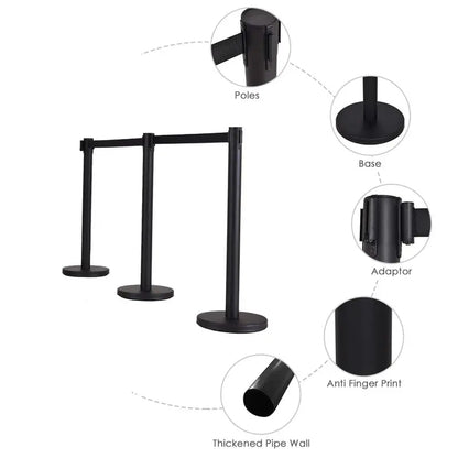 6-Piece Retractable Belt Stanchion Set for Crowd Management and Event Layouts