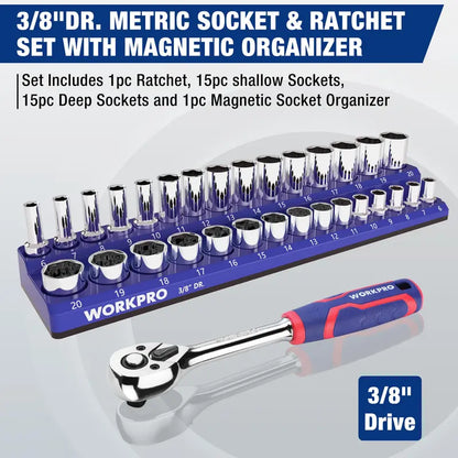 WORKPRO 32-Piece Professional Mechanics Tool Kit