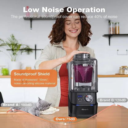 Kitchen Quiet Vacuum Blender  1500W Commercial-Grade Smoothie Maker with 56-Oz BPA-Free Container