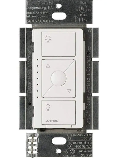 Lutron Smart Dimmer Switch for ELV+ Bulbs, 250W LED, PD-5NE-WH, White, 2-Pack