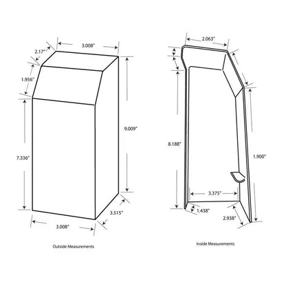 NeatHeat 8009 Tall Series Left EndWall Cap  Hot Water Hydronic Baseboard Cover (Not for Electric Baseboard) LEC 8009