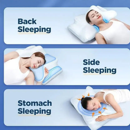 ApneaEase Ergonomic Memory Foam Pillow  Contoured Support for Snoring Reduction and Restorative Sleep