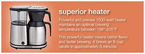 Bonavita BV1900TS 8-Cup Thermal Coffee Maker  One-Touch Brew, Stainless Steel