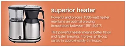 Bonavita BV1900TS 8-Cup Thermal Coffee Maker  One-Touch Brew, Stainless Steel