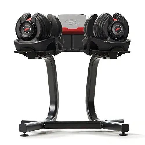 Bowflex SelectTech Dumbbell Stand with Integrated Media Rack  Adjustable Weight Storage Solution