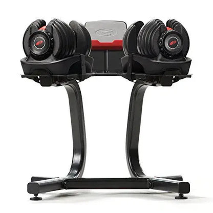 Bowflex SelectTech Dumbbell Stand with Integrated Media Rack  Adjustable Weight Storage Solution