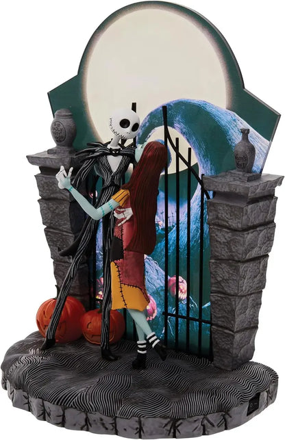 Nightmare Before Christmas Jack and Sally Dancing Light Sculpture  9-Inch Animated Statue