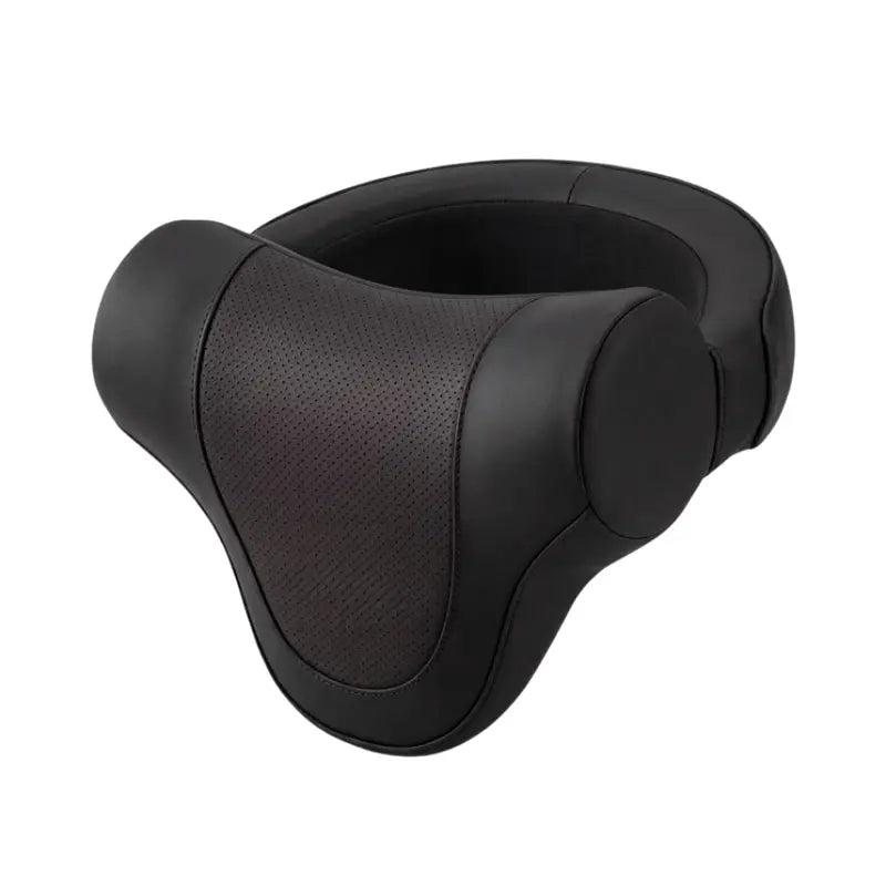 Ergonomic Car Headrest Neck Pillow with Contoured Memory Foam & PU Leather