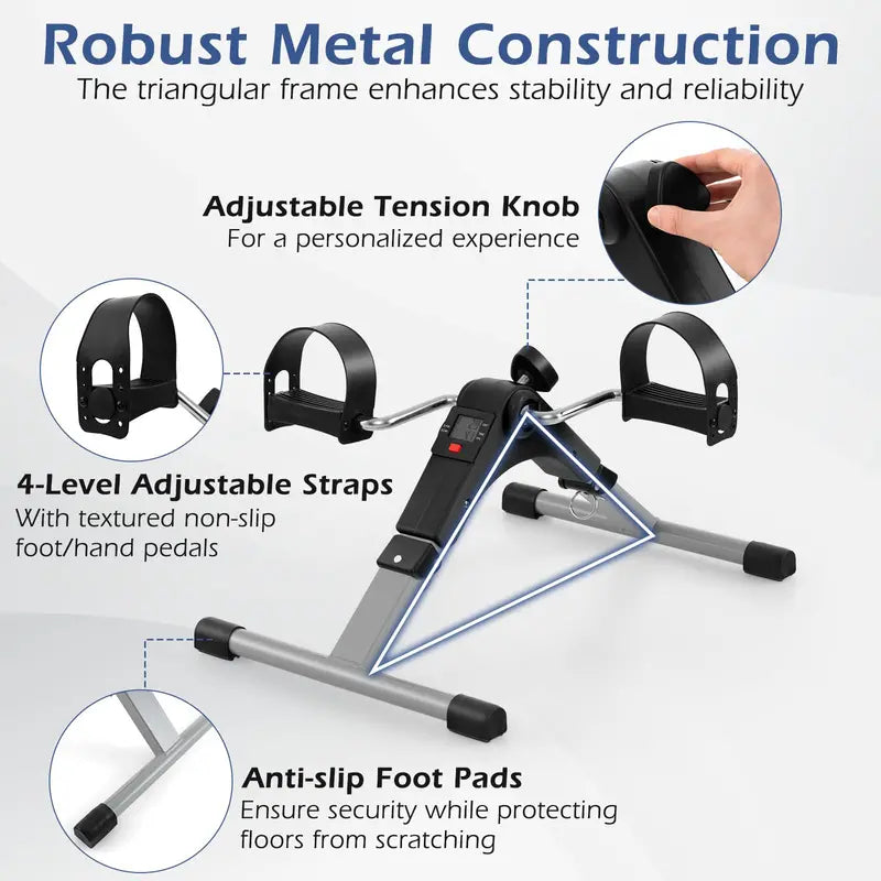 Compact Under-Desk Pedal Exerciser for Low-Impact Arm and Leg Fitness