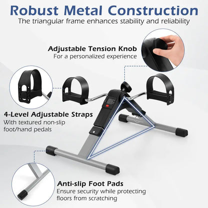 Compact Under-Desk Pedal Exerciser for Low-Impact Arm and Leg Fitness