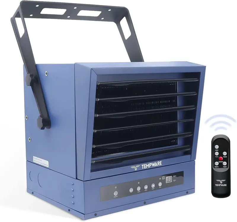 7500W Digital Ceiling-Mounted Garage Heater for Workshops  240V, Remote-Controlled with 12-Hour Timer