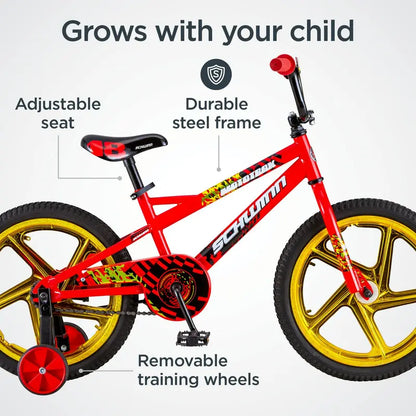 Schwinn Mototrax Boy’s Sidewalk Bike, 18-Inch Mag Wheels, Red, Ages 5-7, Single Speed, Coaster Brakes