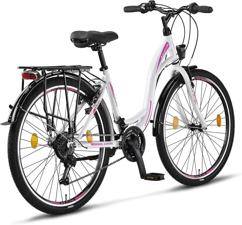 Licorne Stella Premium Urban City Bike  Lightweight Aluminum Frame with Integrated Lighting & Fenders