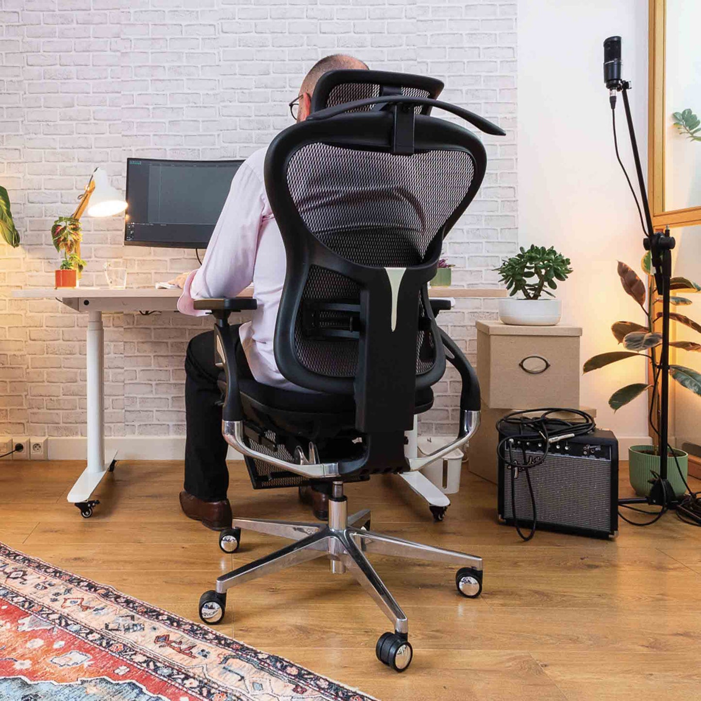 Chaise ergonomique de bureau - WAVE PREMIUM en mousse et maille