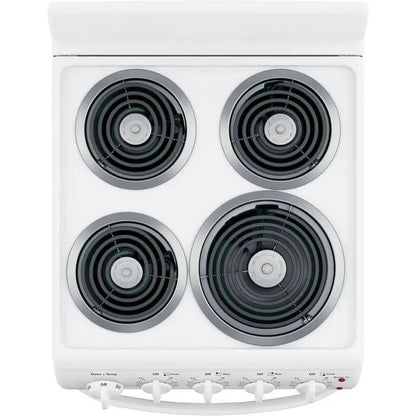 20-Inch 4-Burner Free-Standing Electric Range  White Finish Cooktop and Oven Combo for Compact Kitchens