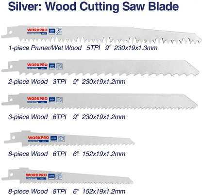 WORKPRO 32-Piece Reciprocating Saw Blade Set with Organizing Pouch