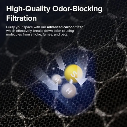 Large-Room Air Purifier  Real-Time Air Quality Monitor, Washable Pre-Filter, Pet-Safe Design