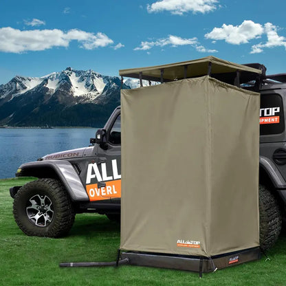 ALL-TOP Foldable Awning Shower Room — 3.3 ft × 3.3 ft Privacy Shelter with Floor Mat and Restroom Function