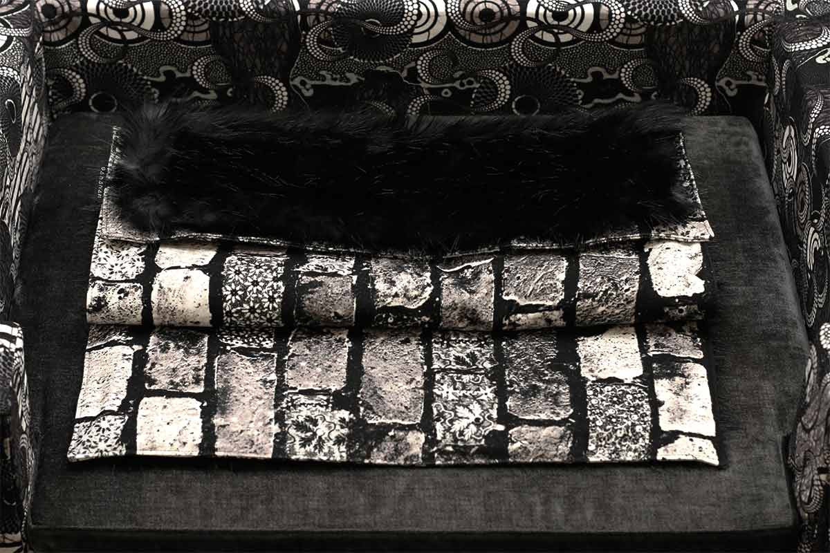 Couverture pour chat « Metis » Black Moon - Tissu Jean-Paul Gaultier