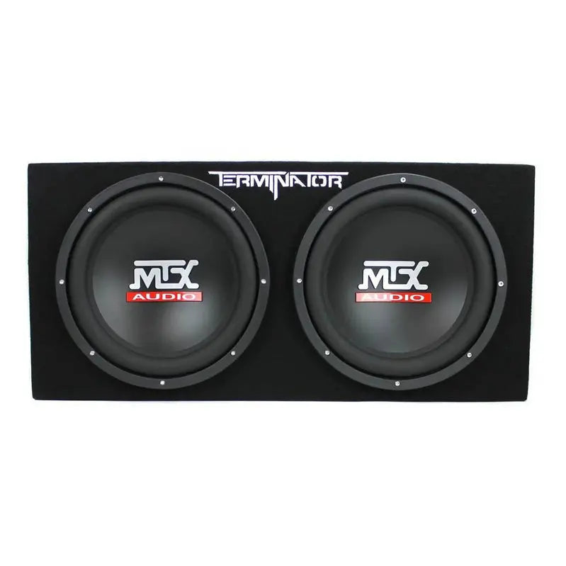 MTX TNE212D 12-Inch 1200W Dual-Subwoofer Enclosure with 1500W Amplifier and Power Capacitor
