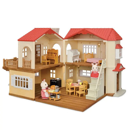 Calico Critters Red Roof Country Home Playset  Includes Dollhouse, Figures, Furniture & Accessories