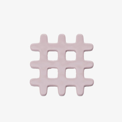 Sous-plat d coratif en c ramique, grid rose Beaubourg