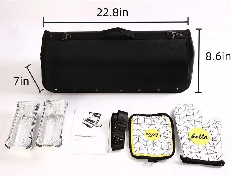 Portable Solar Oven 4.5L by MR-SKL  Stainless Steel, Solar Powered Cooker with Thermometer for Camping, Hiking, Outdoor Cooking