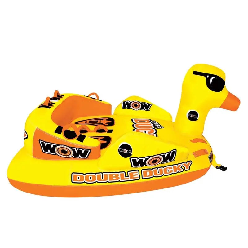 WOW Sports Double Ducky 2-Person Towable Tube  340-Lb Capacity, Heavy-Duty PVC, Dual Tow Points