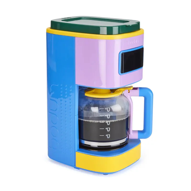 Bodum Bistro Programmable 12-Cup Coffee Maker  Vibrant Blue Multi-Function Brewer