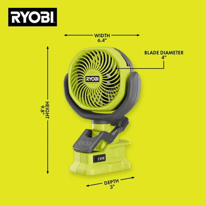 RYOBI ONE+ 18V Cordless 4 in. Clamp Fan (Tool Only) PCF02B