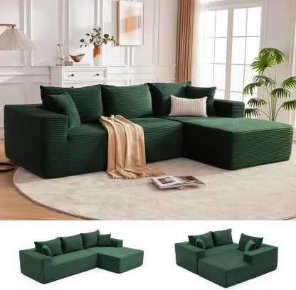 110-Inch Boneless Modular Sectional Sofa  Soft Cloud-Inspired Design with Generous Deep Seating for Living Rooms
