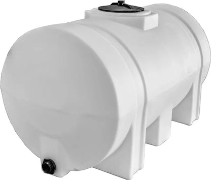 Horizontal Polyethylene Water Storage Tank  550-Gallon Reservoir with Support Legs, USA-Made, Corrosion-Resistant