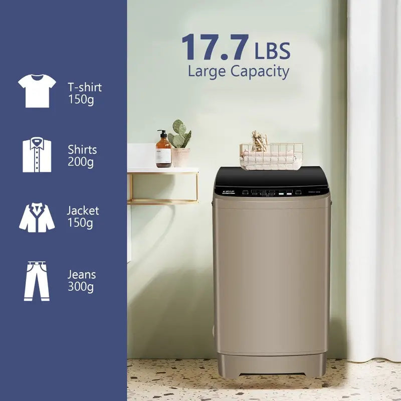 Portable Washing Machine, 17.7 Lbs Large Capacity Full Automatic Washing Machine